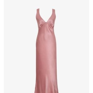 NWT Rumored satin pink floor length dress